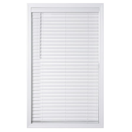 Better Homes & Gardens 2" Cordless Faux Wood Horizontal Blinds, White, 47" W x 64" L