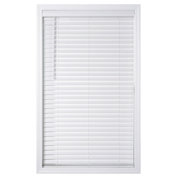 Better Homes & Gardens 2” Cordless Faux Wood Horizontal Blinds, White, 64.25" x 84"