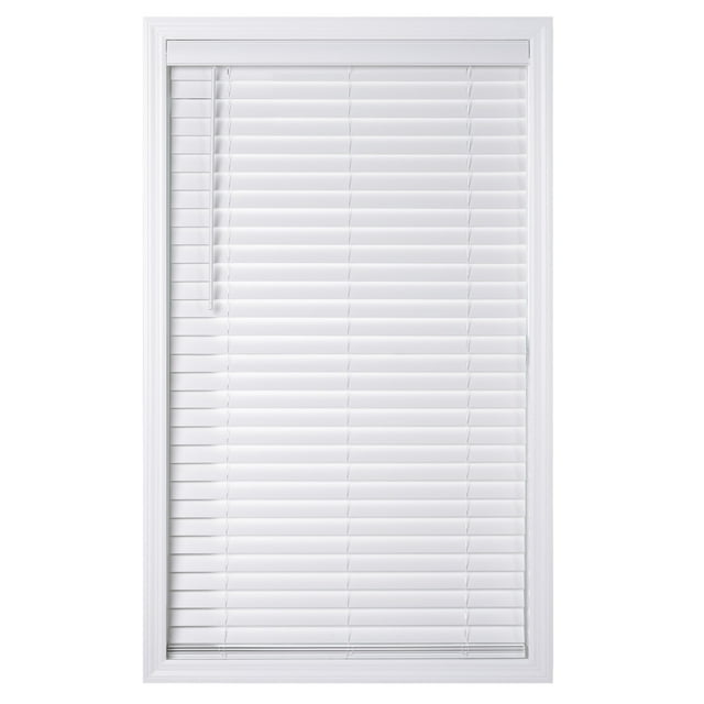 Better Homes & Gardens 2” Cordless Faux Wood Horizontal Blinds, White