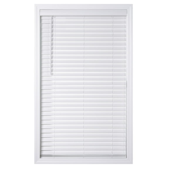Better Homes & Gardens 2” Cordless Faux Wood Horizontal Blinds, White, 66" x 72"