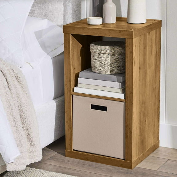 Better Homes & Gardens 2 Cube Storage Organizer, Light Honey