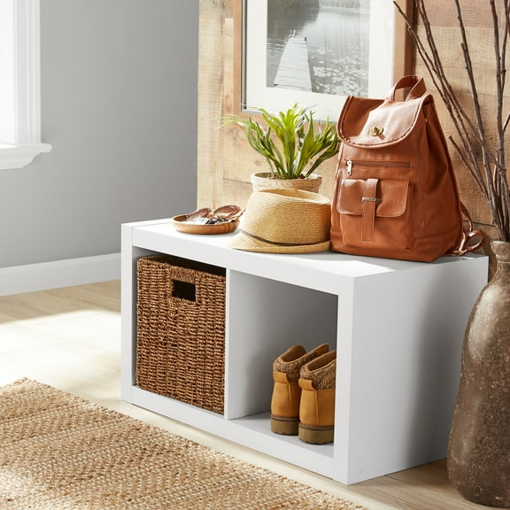Better Homes & Gardens 2 Cube Storage Organizer, White Texture