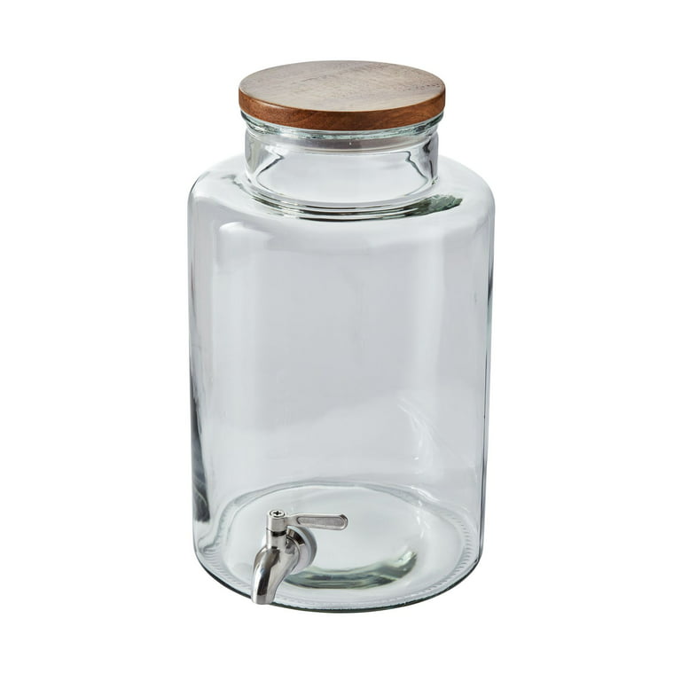 Glass Water Jug With Wooden Lid