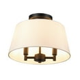 thumbnail image 1 of Better Homes & Gardens 2-Light Matte Black Indoor Flush Mount Light, Fabric Shade, Bulbs Included, 1 of 9