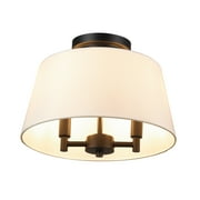 Better Homes & Gardens 2-Light Matte Black Indoor Flush Mount Light, Fabric Shade, Bulbs Included