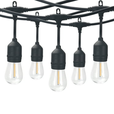 Better Homes & Gardens 48ft Outdoor String Lights, Shatterproof and Weather-Resistant Bulbs for Backyard and Patio