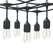 Better Homes & Gardens 48 ft Outdoor Commercial String Lights, 24 Shatterproof LED Bulbs, Indoor/Outdoor Use