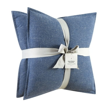 Better Homes & Gardens 2-Pack Linen Pillows, 20"x20" Indigo