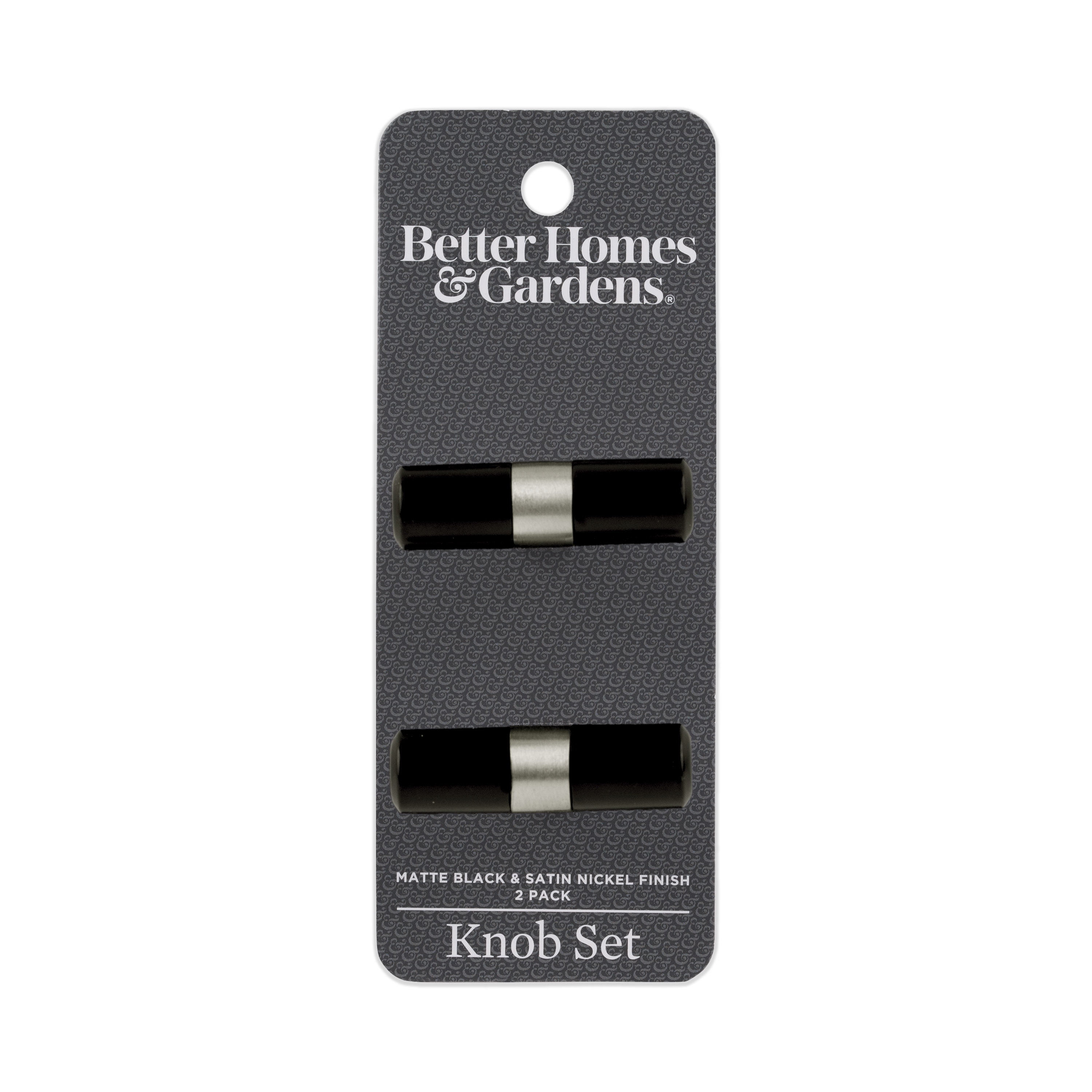 Better Homes & Gardens 2 Pack Matte Black & Satin Nickel Cabinet T-Knobs (4oz)