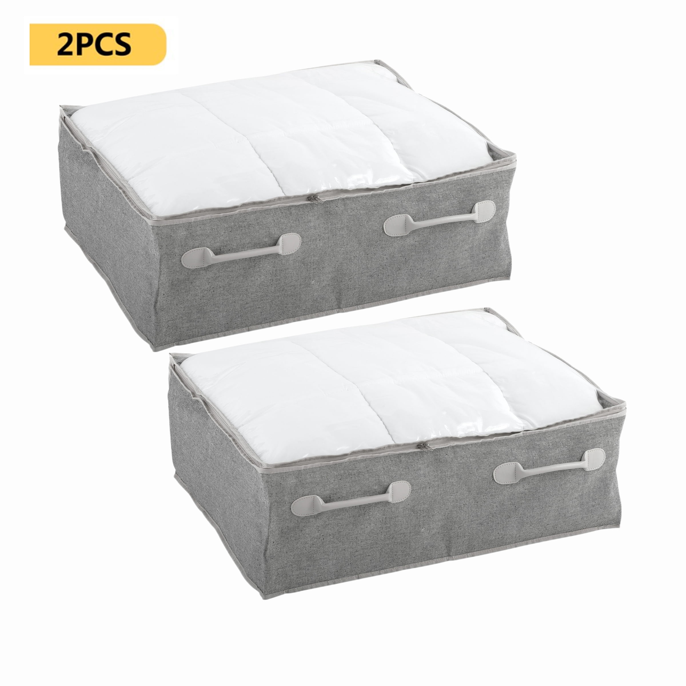 Better Homes & Gardens 2 Piece Compartment Underbed Zippered Storage Bin Set, 26" x 21"