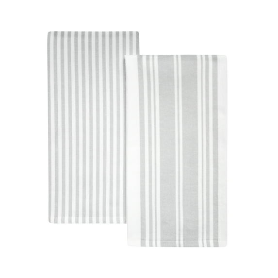 Better Homes & Gardens 2 Piece Culinary Kitchen Towel, Soft Silver