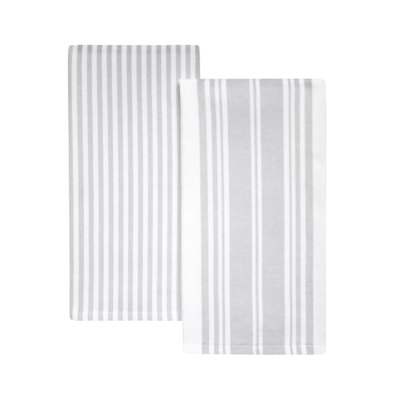 Better Homes & Gardens 2-Pack Kitchen Towels, Soft Silver