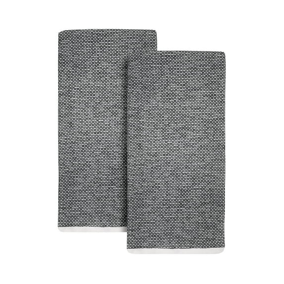 Better Homes & Gardens 2 Piece Cotton Kitchen Towels, Rich Black Flat Woven
