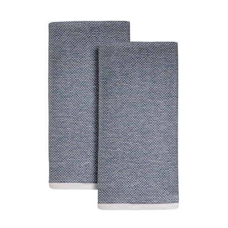 Better Homes & Gardens 2 Piece Flat Woven Kitchen Towel, Washed Indigo