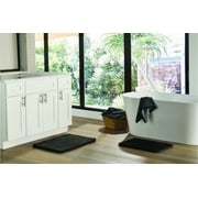 Better Homes & Gardens 2-Piece Gray Faux Rabbit Fur Bath Rug Set, Soft Plush, 17"x24" & 20"x30"