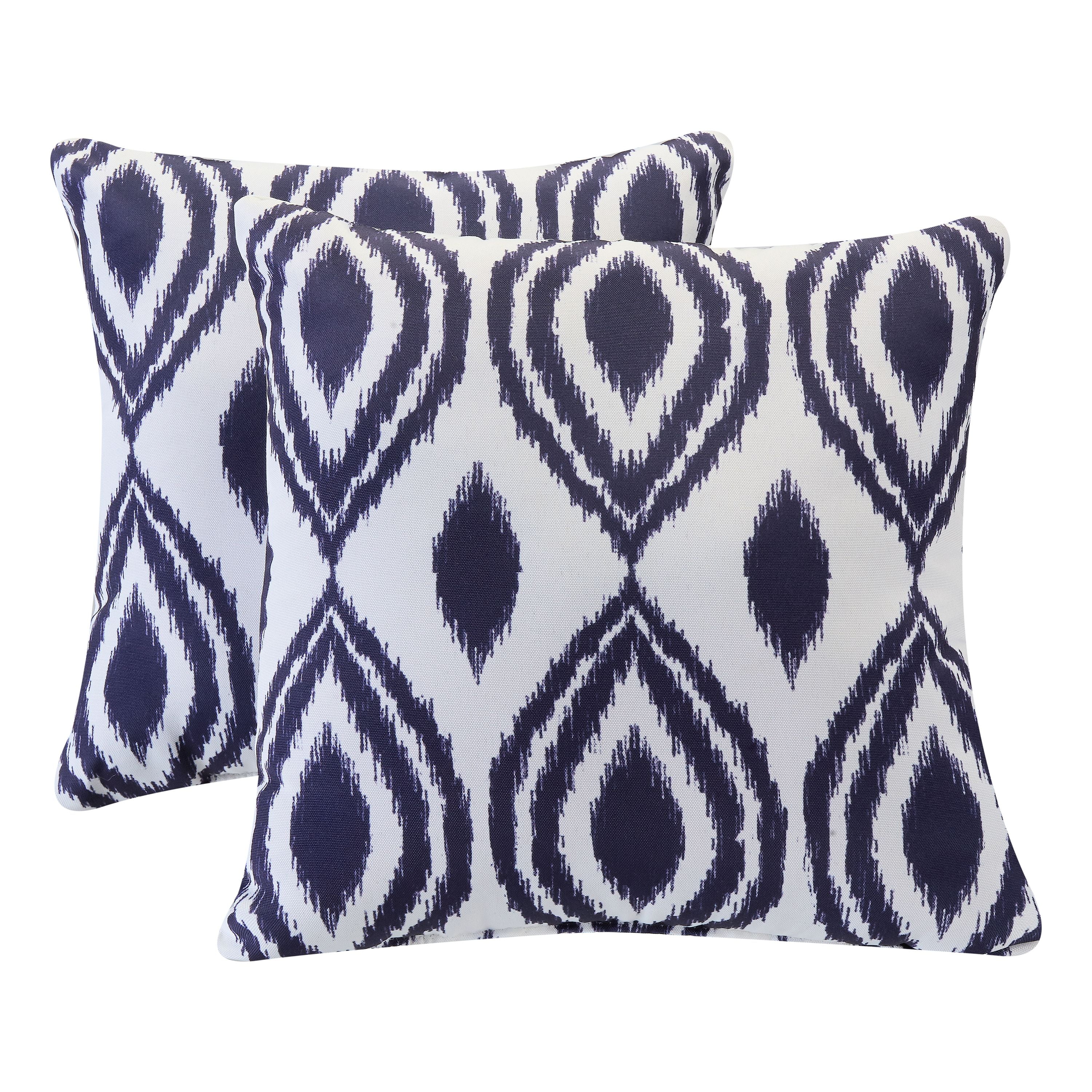 Better Homes & Gardens 2Piece Outdoor Toss Pillow Set, Indigo Blue