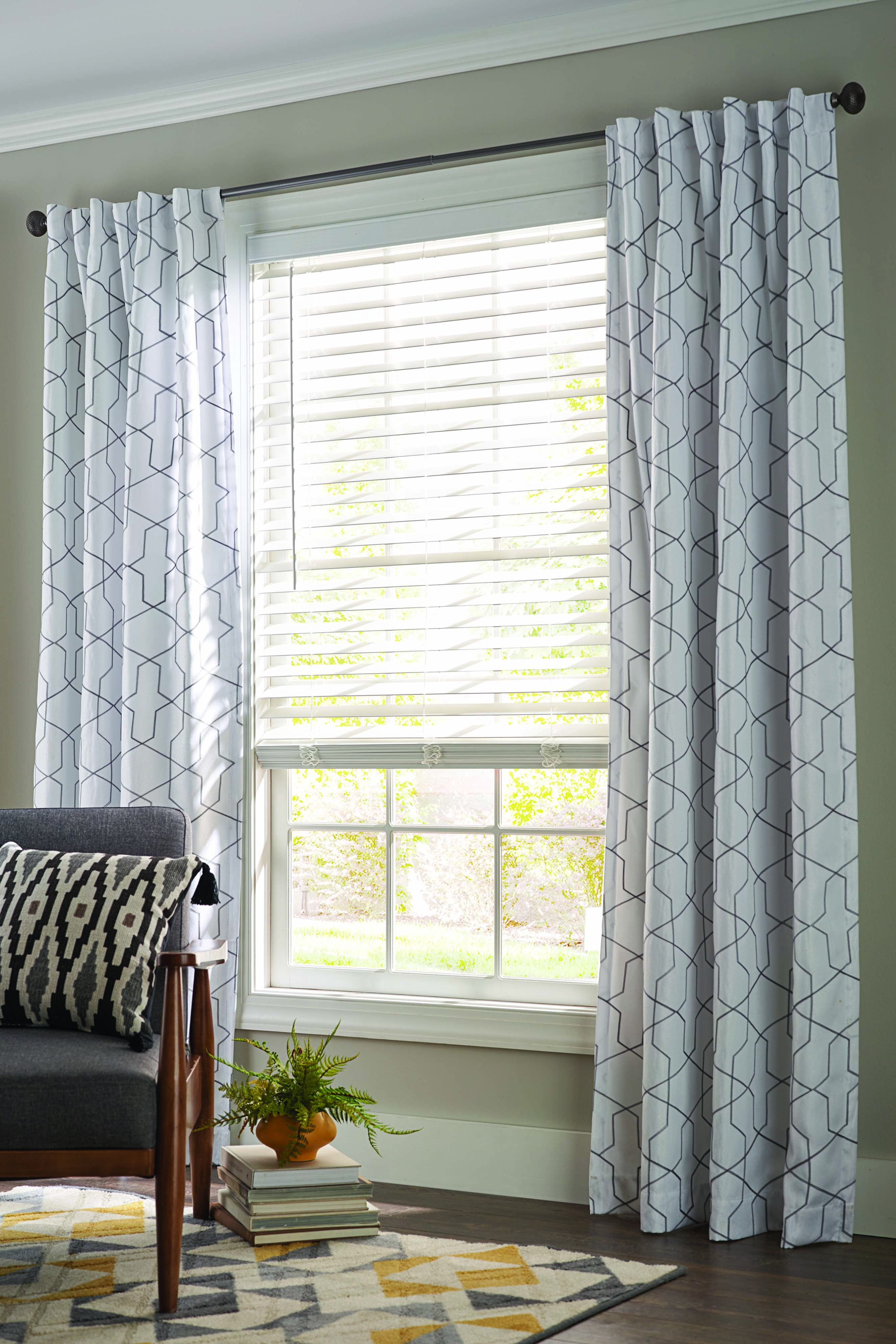 Home One Inch Better Homes & Gardens 2-inch Cordless Faux Wood Blinds, White, 29
