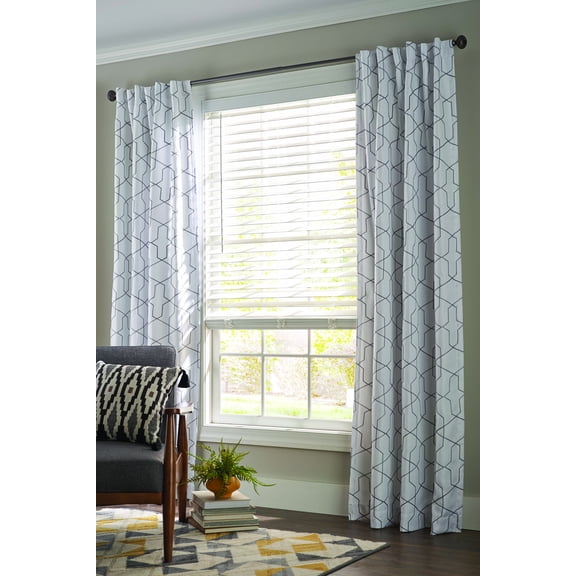 Better Homes & Gardens 2-inch Cordless Faux Wood Blinds, White, 29" W x 64" L