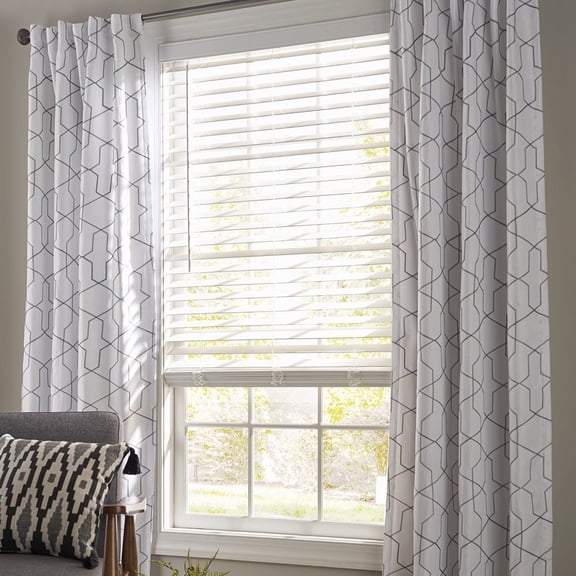 Better Homes & Gardens 2-inch Cordless Faux Wood Blinds, White, 23" W x 64" L