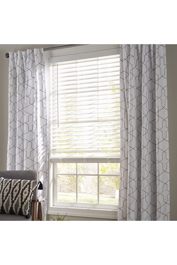 2-Inch Cordless Faux Wood Venetian Blinds 32 x 48 White