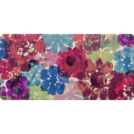 Better Homes & Gardens 2' x 3' Multicolor Floral Burst Comfort Kitchen Mat; Print