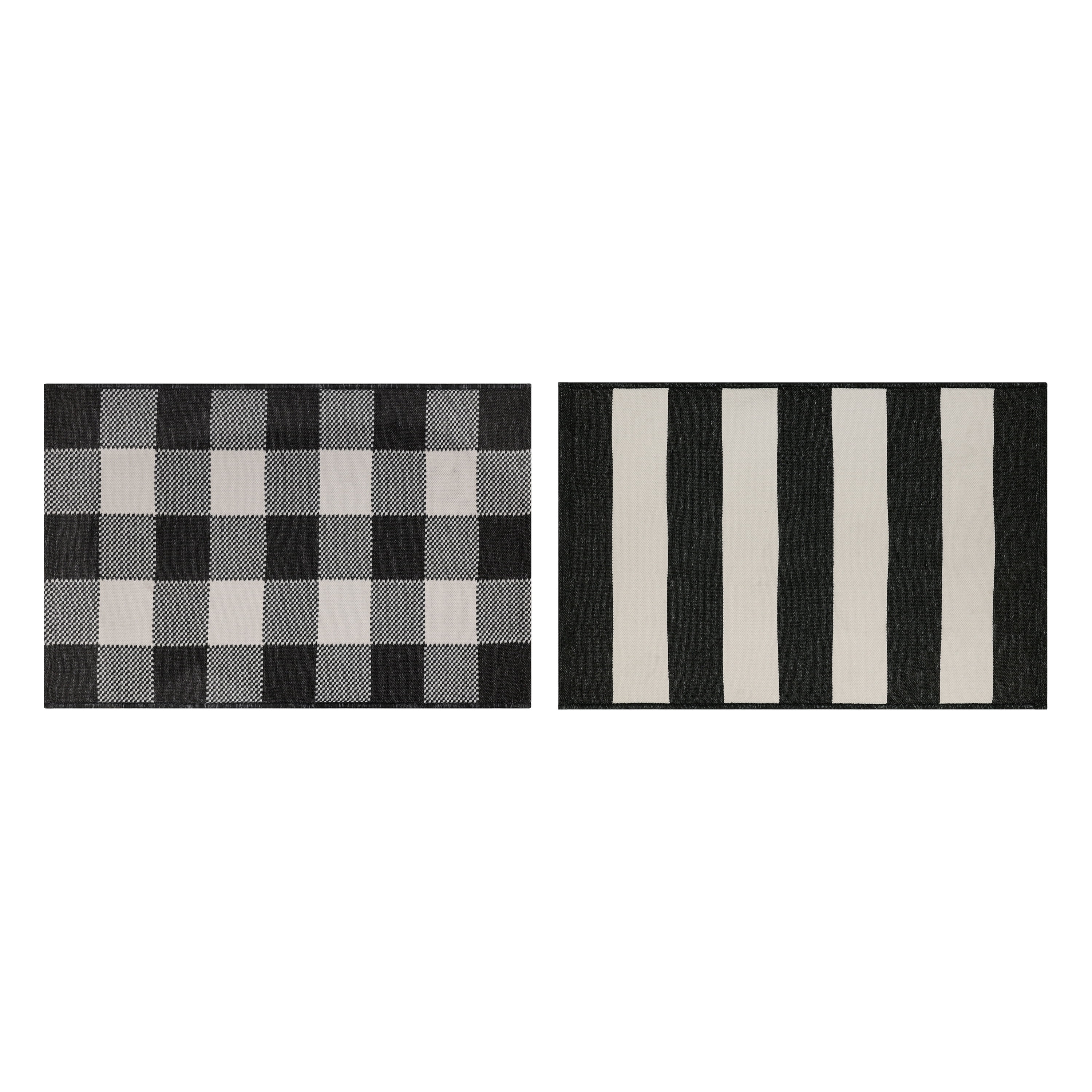 Better Homes & Gardens 2'x3' Black & White Reversible Indoor/Outdoor