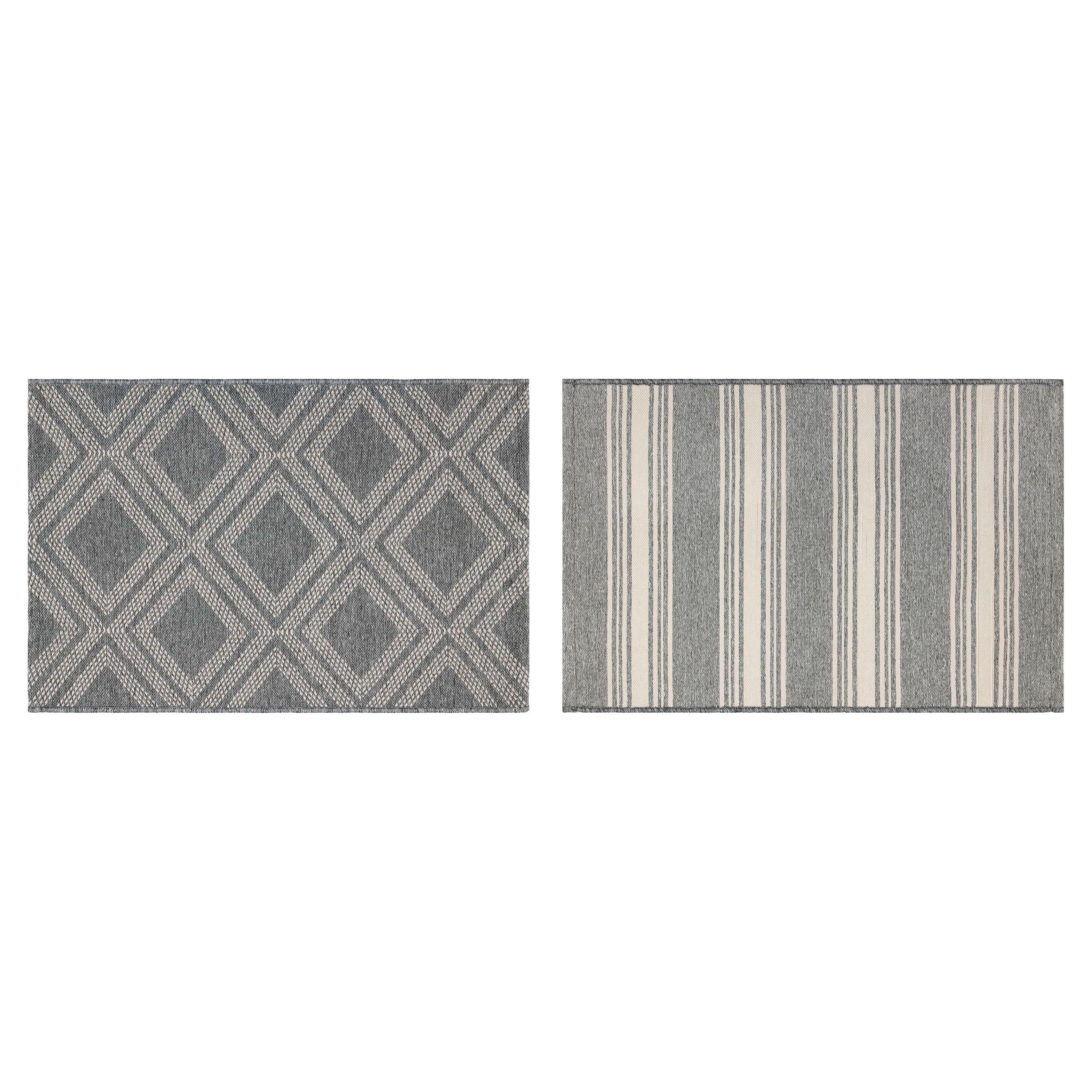 Better Homes & Gardens 2'x3' Grey Reversible Indoor/Outdoor Scatter Rug