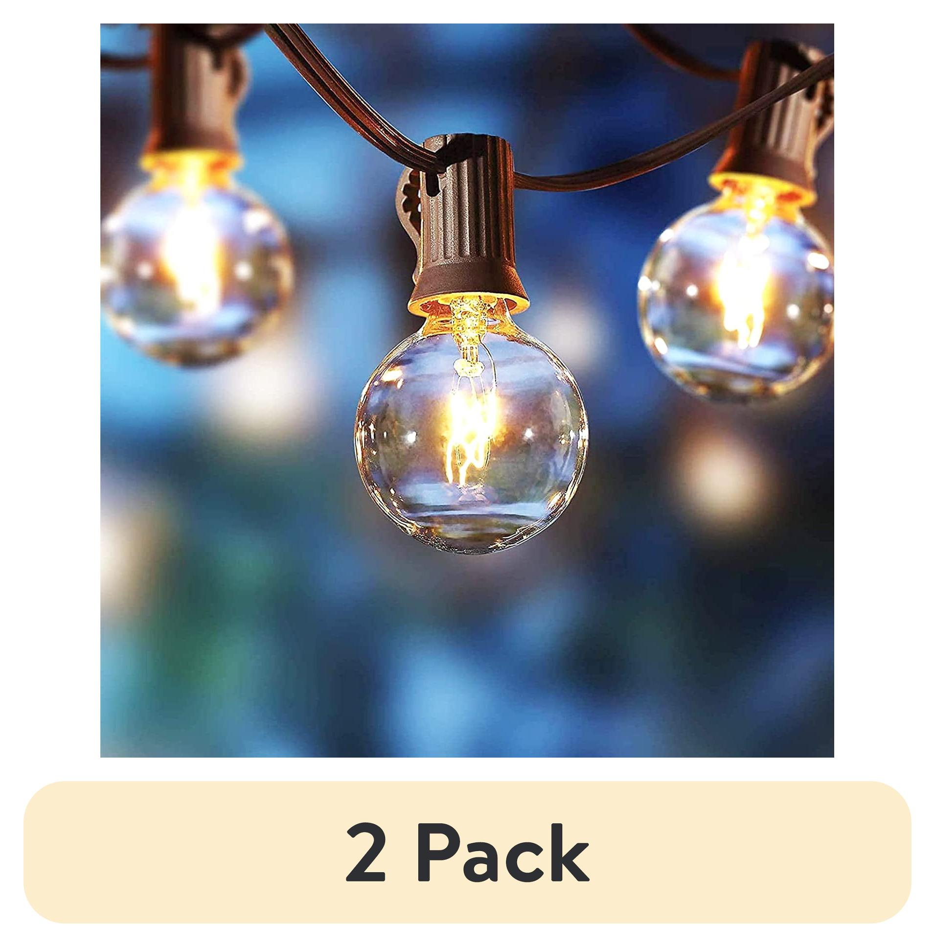 (2 pack) Better Homes & Gardens 20-Count Clear Glass Globe G40 Bulbs Outdoor String Lights - image 1 of 11