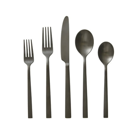 Better Homes & Gardens 20-Piece Black Stainless Steel Flatware Set (Service for 4)