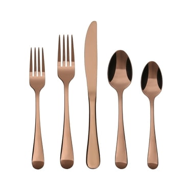 Better Homes & Gardens 20 Pieces Alder Flatware Set - Rose Gold Mirror Finish