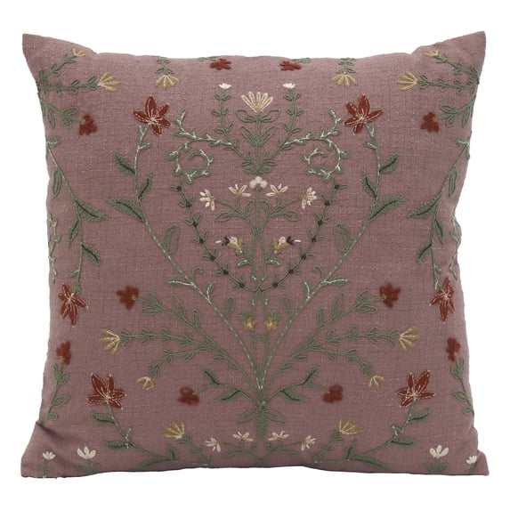 Better Homes & Gardens 20 in x 20 in Violet Florence Floral Throw Pillow, 1 Count