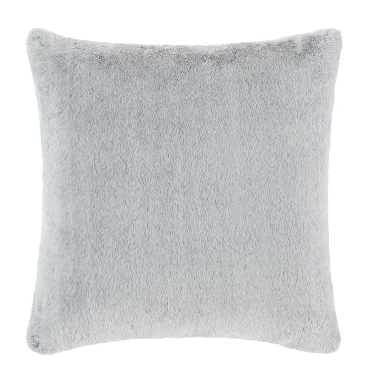 Better Homes & Gardens 20 x 20 Grey Tipped Faux Fur Decorative Pillow 