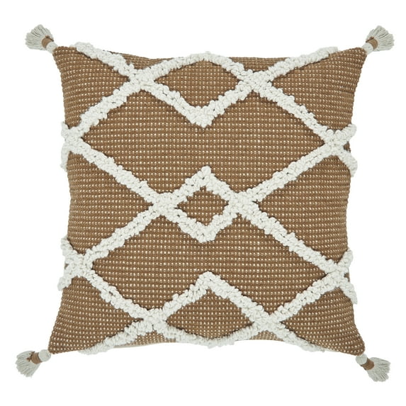 Better Homes & Gardens 20" x 20" Kansas Geo Rust Cotton Decorative Pillow