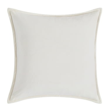 Better Homes & Gardens 20" x 20" Solid Reversible Beige/White Velvet Decorative Pillow