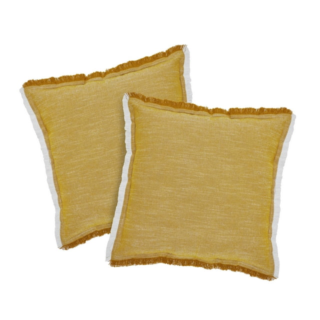 Better Homes & Gardens 20" x 20" Yellow Cotton Decorative Pillows (2 Count)