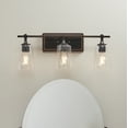 thumbnail image 1 of Better Homes & Gardens 22" Modern 3-Light Bronze Vanity Light, Glass Shades, Bulbs Not Included, 1 of 10