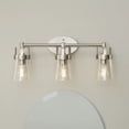 thumbnail image 1 of Better Homes & Gardens 22" Modern Satin Nickel 3-Light Vanity Light, Glass Shades, A19 LED Bulbs, 1 of 9