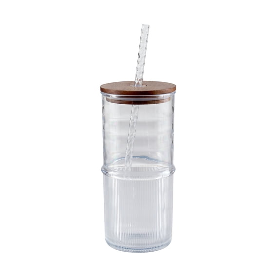 Better Homes & Gardens 22 oz Ribbed Tritan Sipper, Clear