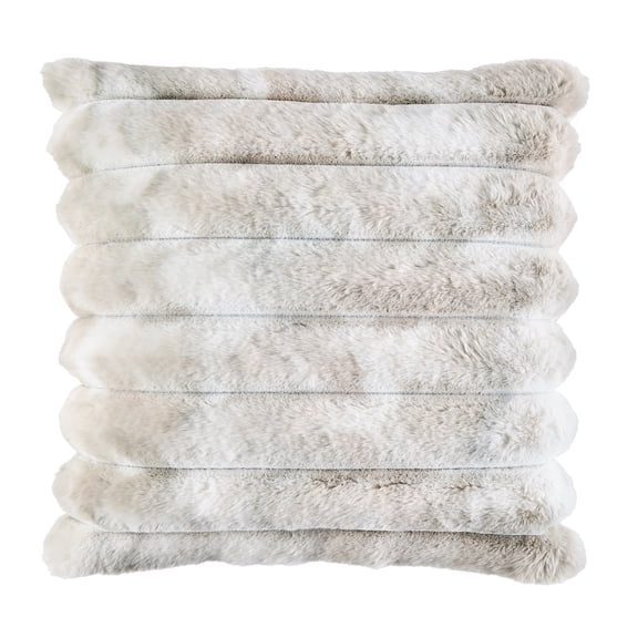 Better Homes & Gardens 22 x 22 Beige Marble Faux Fur Channel Throw Pillow