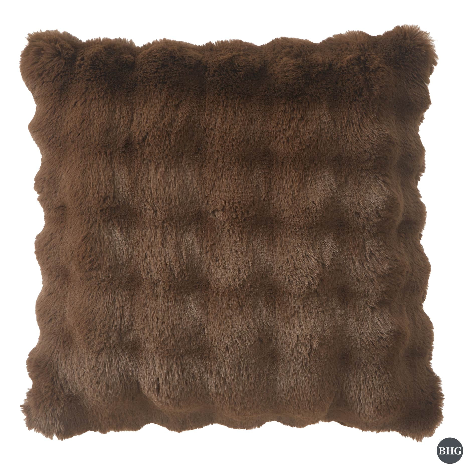 Better Homes & Gardens 22x22 Brown Bubble Faux Fur Pillow