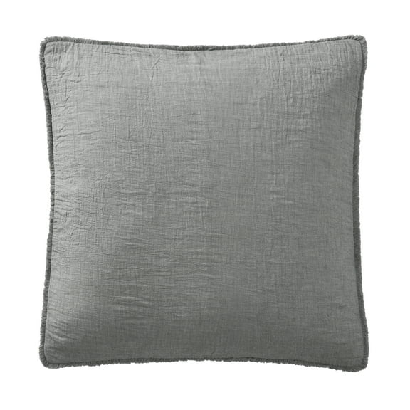 Better Homes & Gardens 22" x 22" Grey Oversized Cotton Gauze Fringe Decorative Pillow