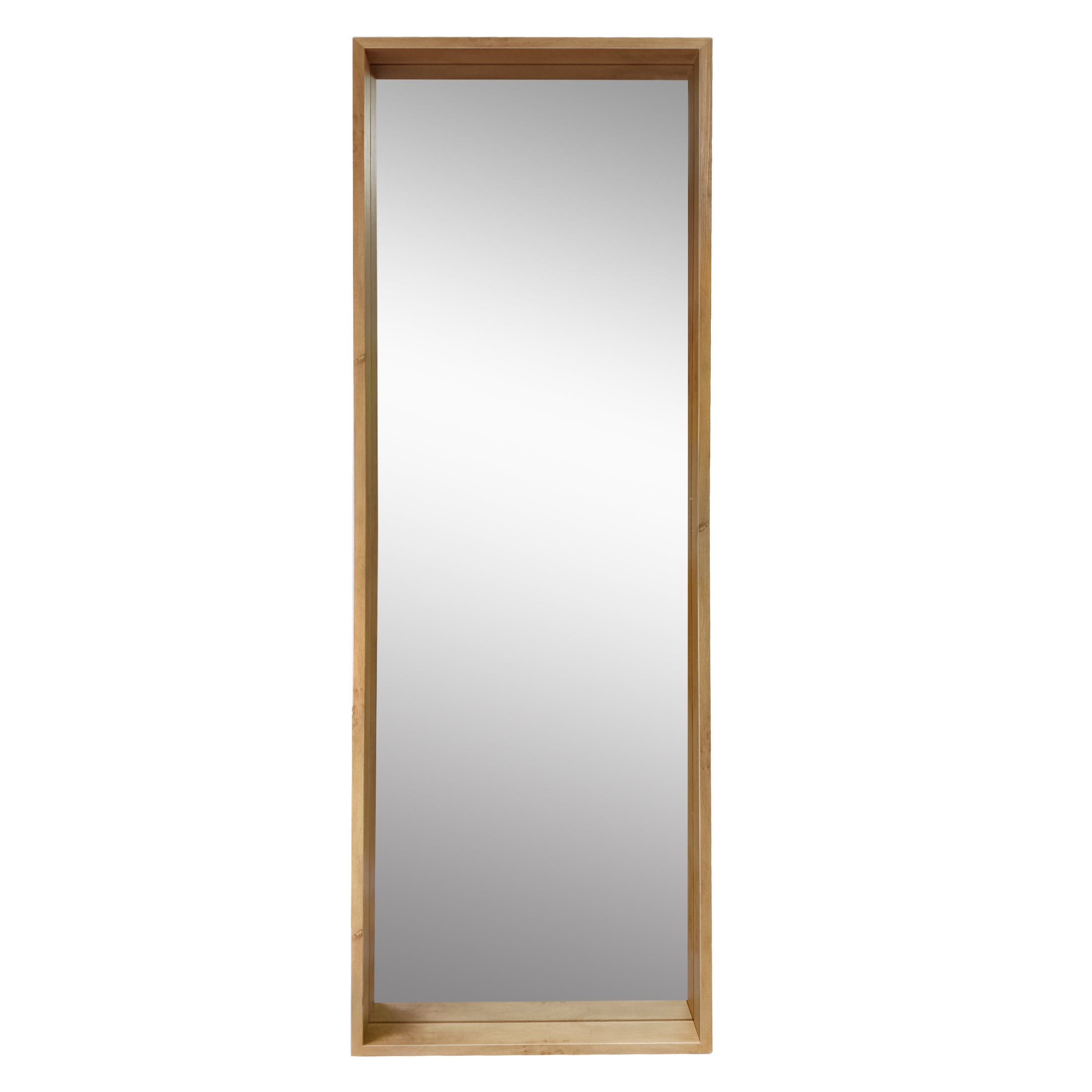 Better Homes & Gardens 22" x 65" Light Honey Shadow Box Full-Length Leaner Mirror