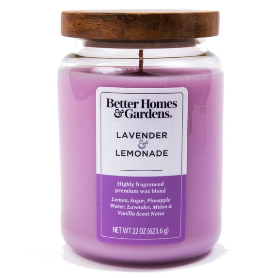 Better Homes & Gardens 22oz Lavender & Lemonade Scented Single-Wick Jar Candle