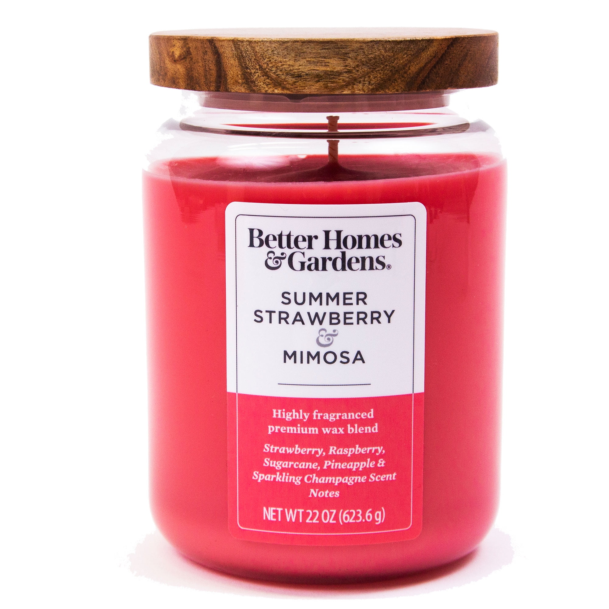 Better Homes & Gardens 22oz Summer Strawberry Mimosa Scented Single-Wick Jar Candle