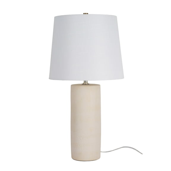 Better Homes & Gardens 23"H Natural Stone Look Ceramic Table Lamp with Tapered White Linen Shade