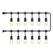 Better Homes & Gardens 24-Foot 12-Count Shatterproof Bulb Outdoor Commercial String Light, with Black Wire