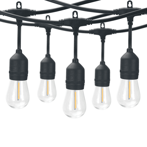 Better Homes & Gardens 24 ft Outdoor Commercial String Lights, 12 Shatterproof LED Bulbs, Indoor/Outdoor Use