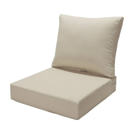 Better Homes & Gardens 24"x 24" Premium Beige Outdoor 2 Piece Deep Seat Cushion