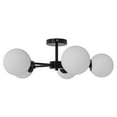 thumbnail image 1 of Better Homes & Gardens Five Globe Flush Mount Ceiling Light Matte Black Finish，T6×5 40W Soft White, Candelabra Base, Dimmable, 1 Pack, 1 of 10