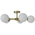 thumbnail image 1 of Better Homes & Gardens 26" Architectural 5 Globe Ceiling Light, Gold Finish, Frosted Glass Shades, 1 of 8